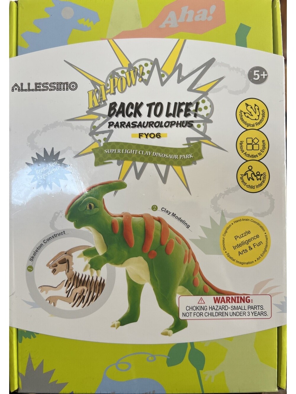 Dinosaur 3-D Puzzle Sculpture Parasaurolophus Allessimo Robud Wunder Clay